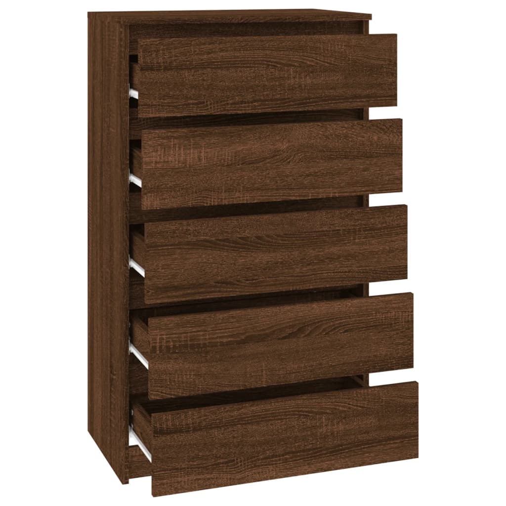 Drawer cabinet brown oak look 60x36x103 cm wood material