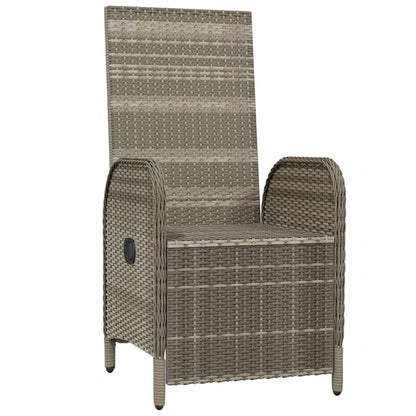 Garden relaxation chair with cushions 2 pieces poly rattan grey