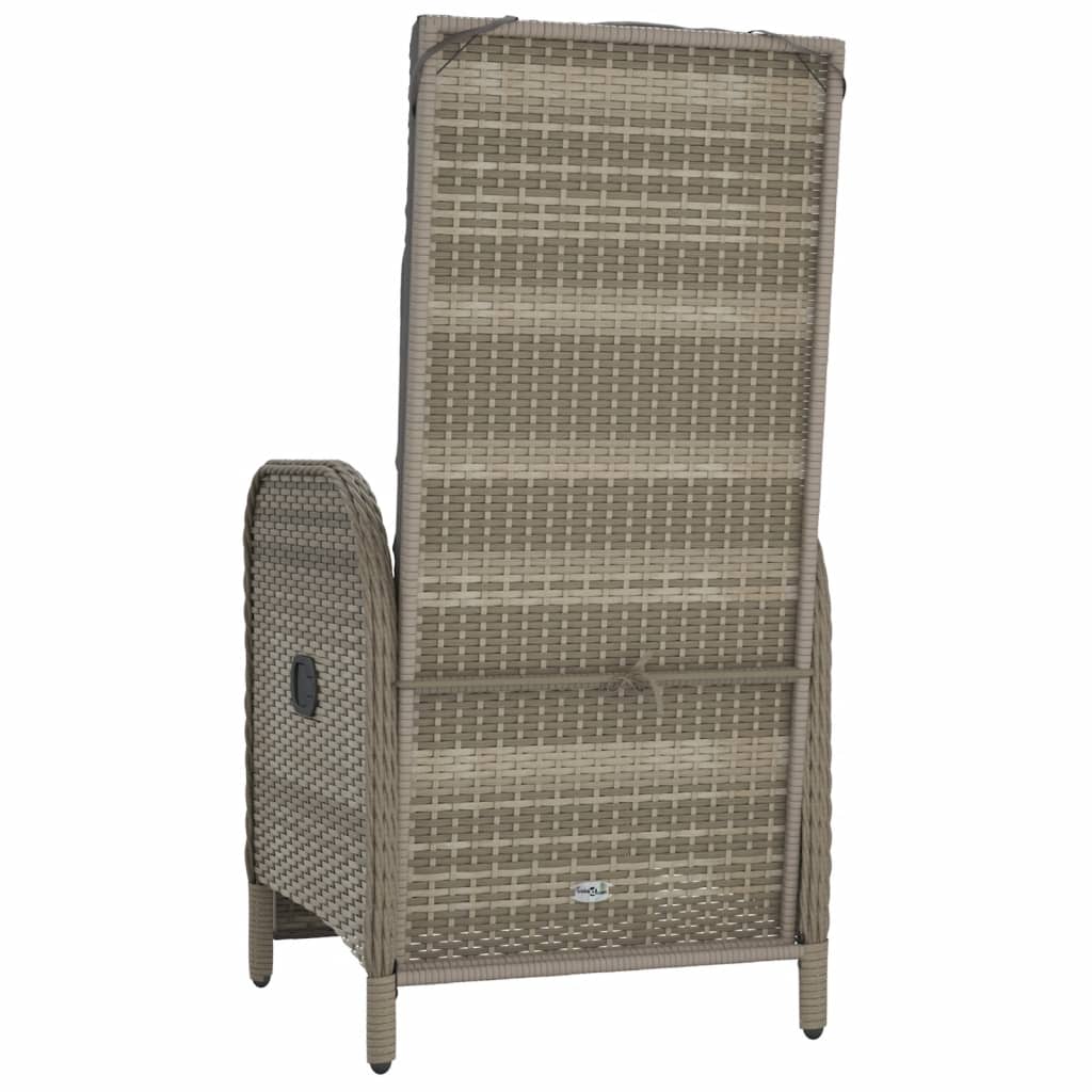 Garden relaxation chair with cushions 2 pieces poly rattan grey