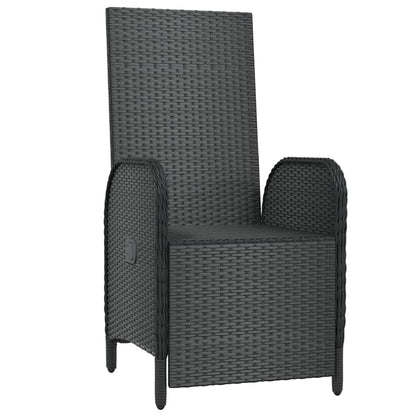 Garden relaxation chair with cushions 2 pieces poly rattan black