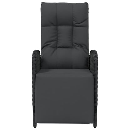 Garden relaxation chair with cushions 2 pieces poly rattan black