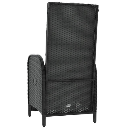 Garden relaxation chair with cushions 2 pieces poly rattan black