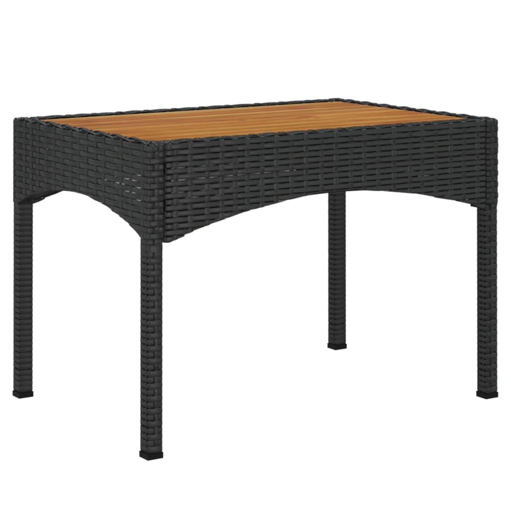 Garten-Relaxstühle 2 Stk. mit Tisch Schwarz Poly Rattan