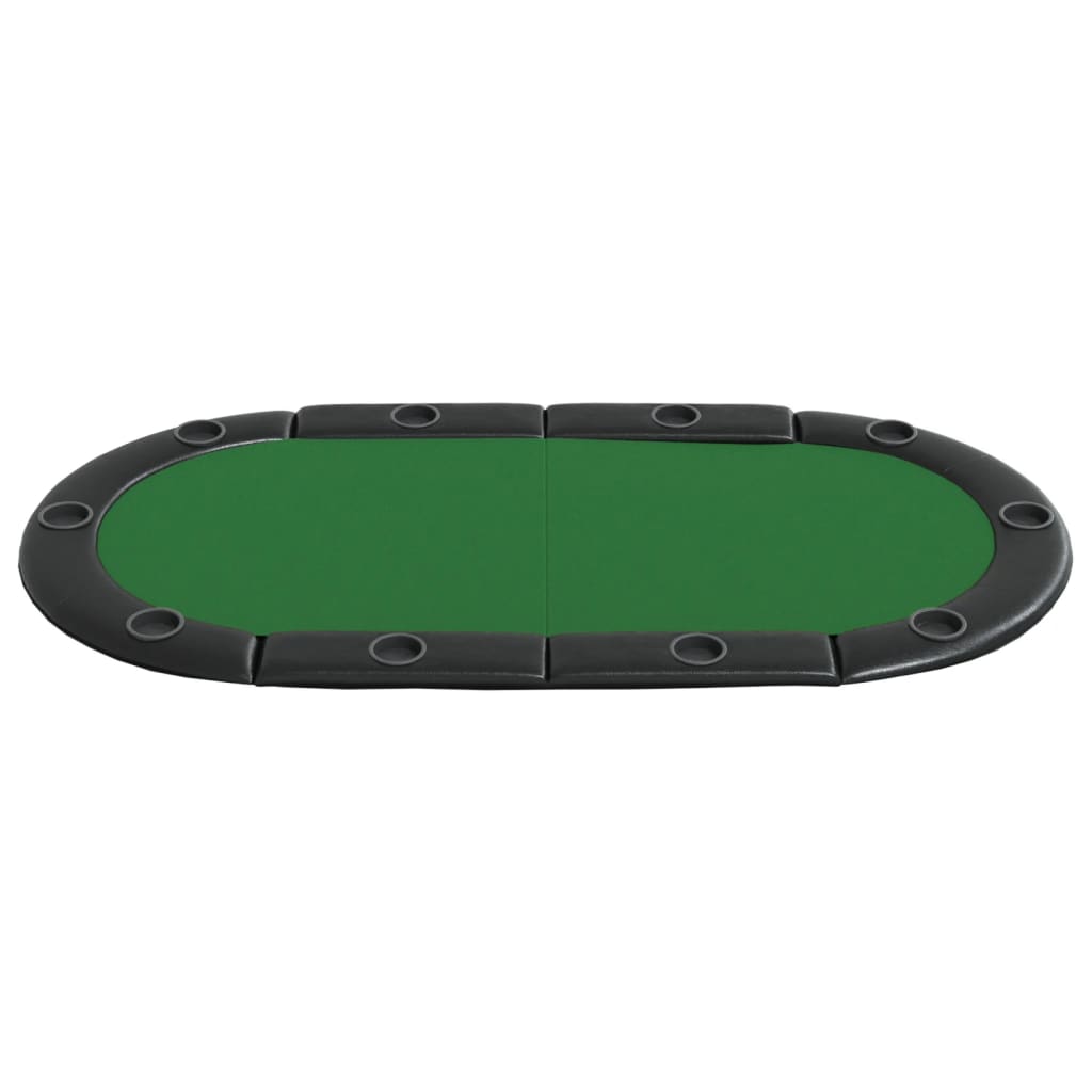 Poker Table Cover Foldable 10 Players Green 208x106x3 cm