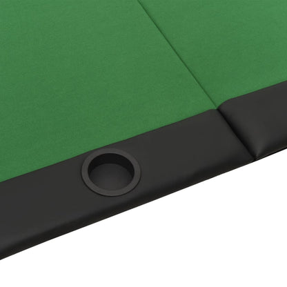 Poker Table Cover Foldable 10 Players Green 208x106x3 cm