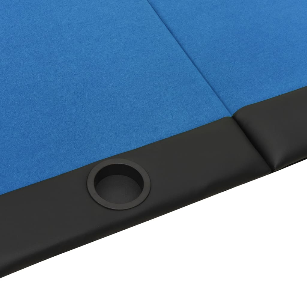 Poker Table Cover Foldable 10 Players Blue 208x106x3 cm