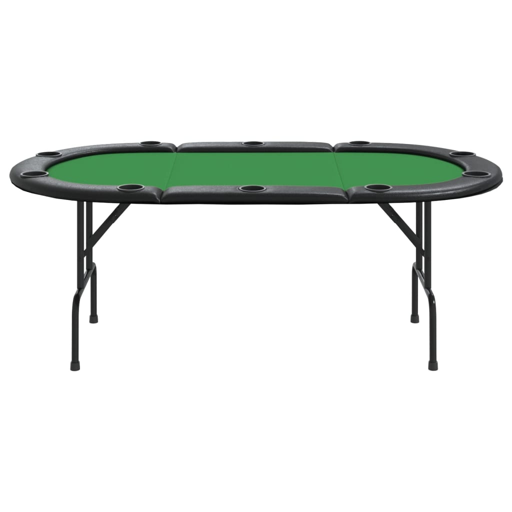 Poker stol sklopivi za 10 igrača zeleni 206x106x75 cm