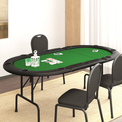 Poker stol sklopivi za 10 igrača zeleni 206x106x75 cm