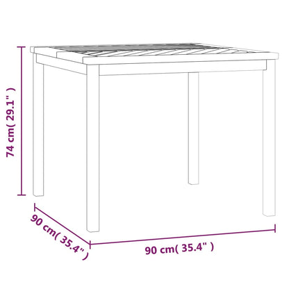 Garten-Esstisch 90x90x74 cm Massivholz Akazie