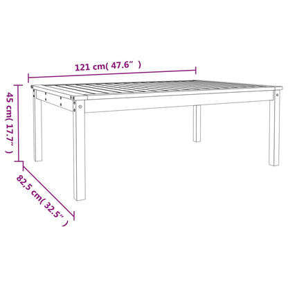 Gartentisch Grau 121x82,5x45 cm Massivholz Kiefer