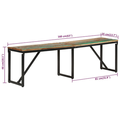 Sitzbank 160x35x46 cm Altholz Massiv