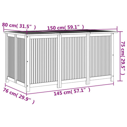 Gartenbox 150x80x75 cm Massivholz Akazie