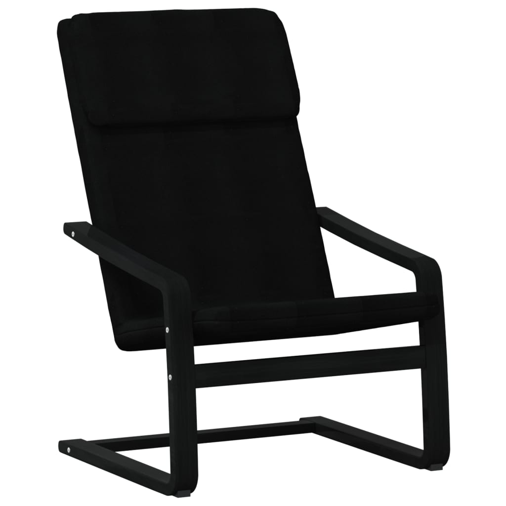 Relaxsessel mit Hocker Schwarz Stoff