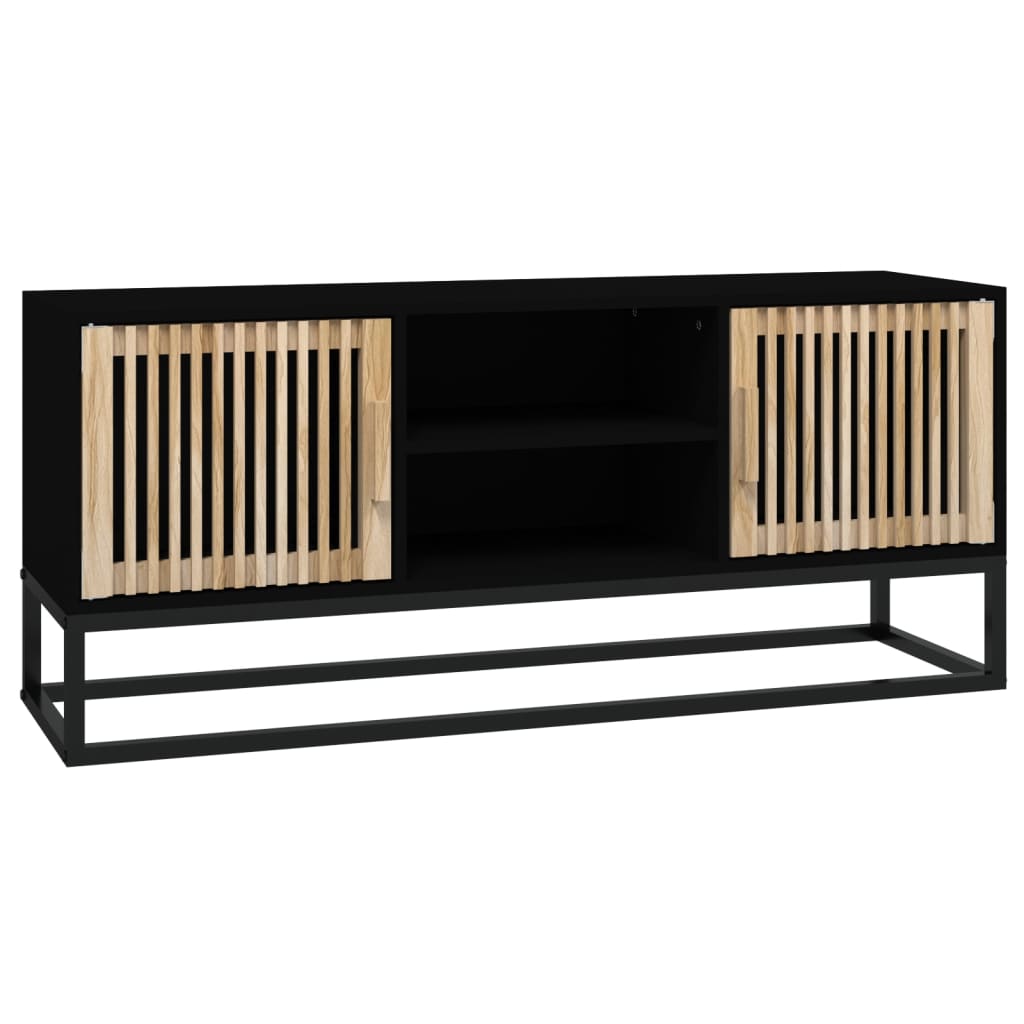 TV-Schrank Schwarz 105x30x45 cm Holzwerkstoff und Eisen