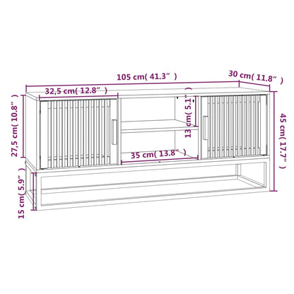 TV-Schrank Schwarz 105x30x45 cm Holzwerkstoff und Eisen