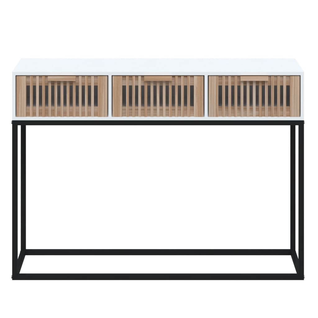 Konsolentisch Weiß 105x30x75 cm Holzwerkstoff und Eisen