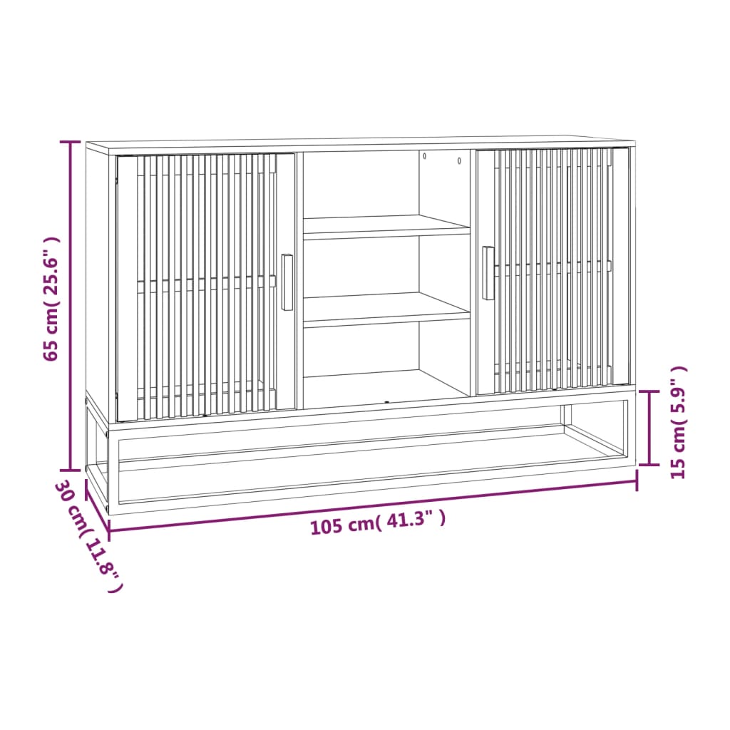 Sideboard Schwarz 105x30x65 cm Holzwerkstoff