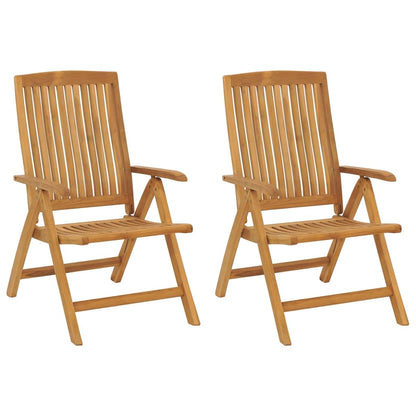 Garden chairs 2 pcs. Adjustable solid teak wood