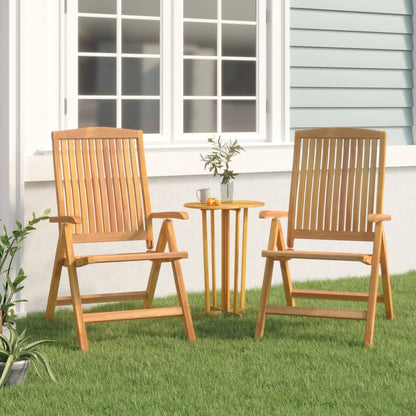 Garden chairs 2 pcs. Adjustable solid teak wood