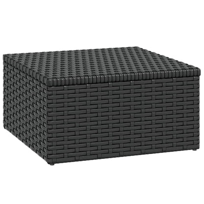 Garden Lounge Set Black Poly Rattan