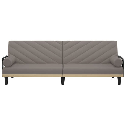 Schlafsofa mit Armlehnen Taupe Stoff