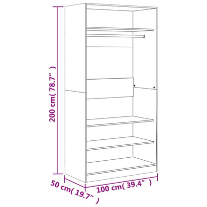 Ormar izgled smeđi hrast 100x50x200 cm materijal drvo