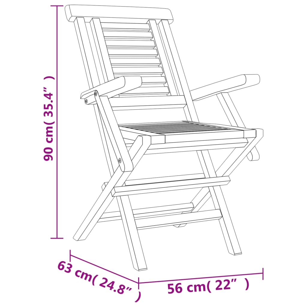 5-tlg. Garten-Essgruppe Massivholz Teak