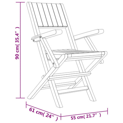 Gartenstühle 4 Stk. Klappbar 55x61x90 cm Massivholz Teak