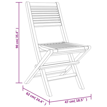 Gartenstühle 4 Stk. Klappbar 47x62x90 cm Massivholz Teak