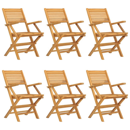 Gartenstühle 6 Stk. Klappbar 55x62x90 cm Massivholz Teak