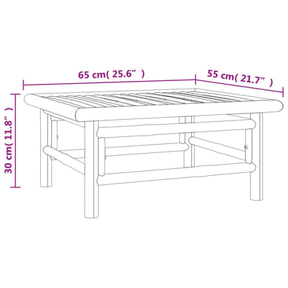 4-tlg. Garten-Lounge-Set mit Hellgrauen Kissen Bambus