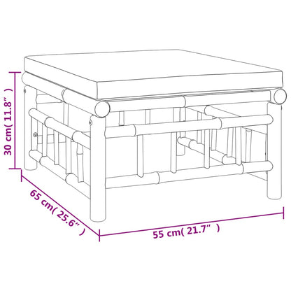 5-tlg. Garten-Lounge-Set mit Cremeweißen Kissen Bambus