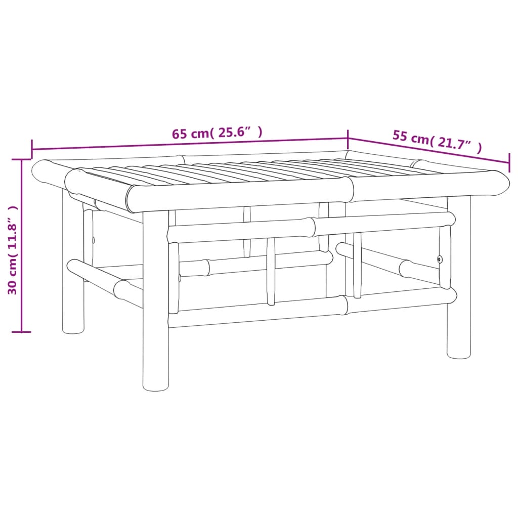 10-tlg. Garten-Lounge-Set mit Cremeweißen Kissen Bambus