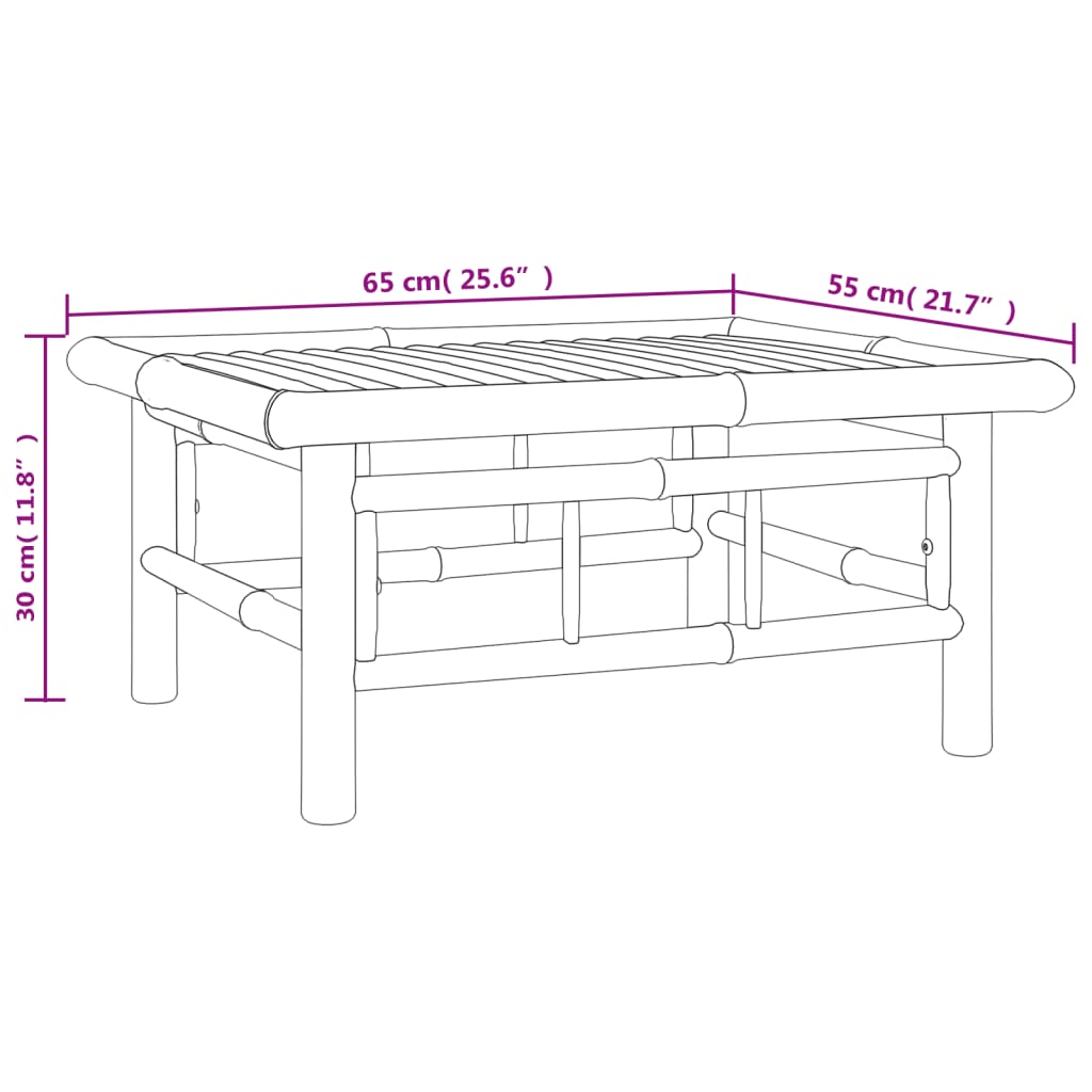 8-tlg. Garten-Lounge-Set mit Cremeweißen Kissen Bambus