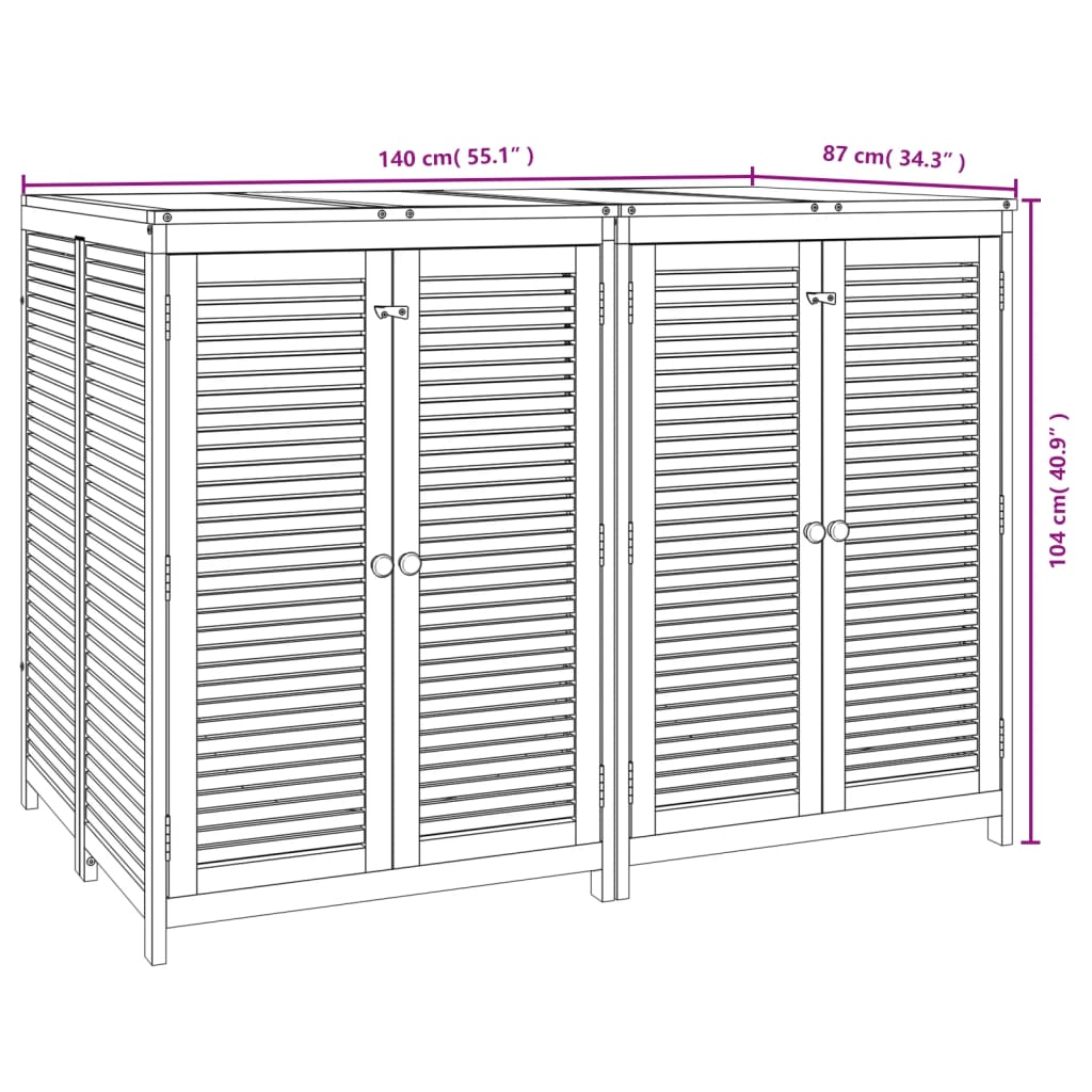 Gartenbox 140x87x104 cm Massivholz Akazie