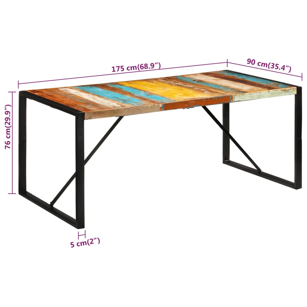 Esstisch 175x90x76 cm Altholz Massiv