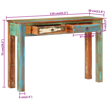 Konsolentisch 110x30x75 cm Altholz Massiv