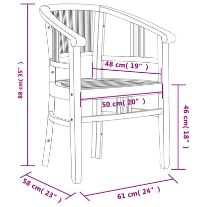 3-tlg. Garten-Essgruppe Massivholz Teak