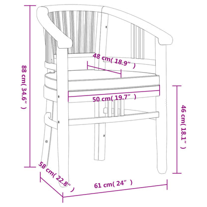 3-tlg. Garten-Essgruppe Massivholz Teak