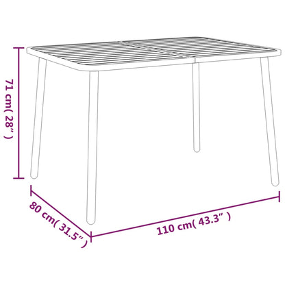 Gartentisch Anthrazit 110x80x71 cm Stahl