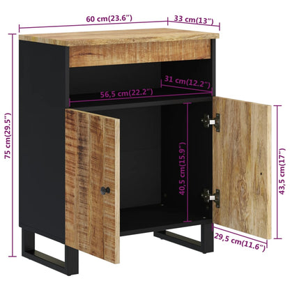 Sideboard mit 2 Türen 60x33x75 cm Massivholz Mango