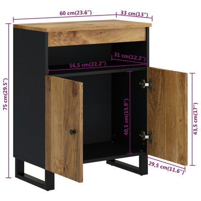 Sideboard mit 2 Türen 60x33x75 cm Massivholz Mango