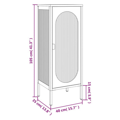 Komoda crna 40x35x105 cm staklo i čelik