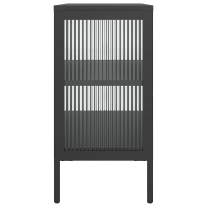 Komoda crna 70x35x70 cm staklo i čelik