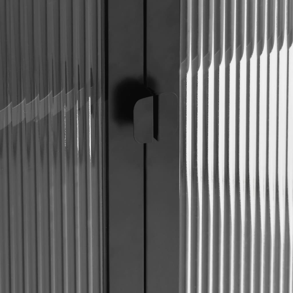 Komoda crna 70x35x70 cm staklo i čelik