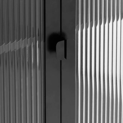 Komoda crna 70x35x70 cm staklo i čelik