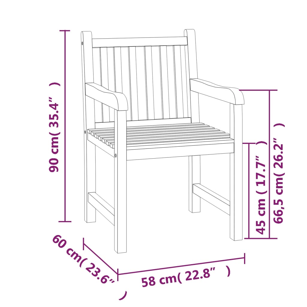 5-tlg. Garten-Essgruppe Massivholz Teak