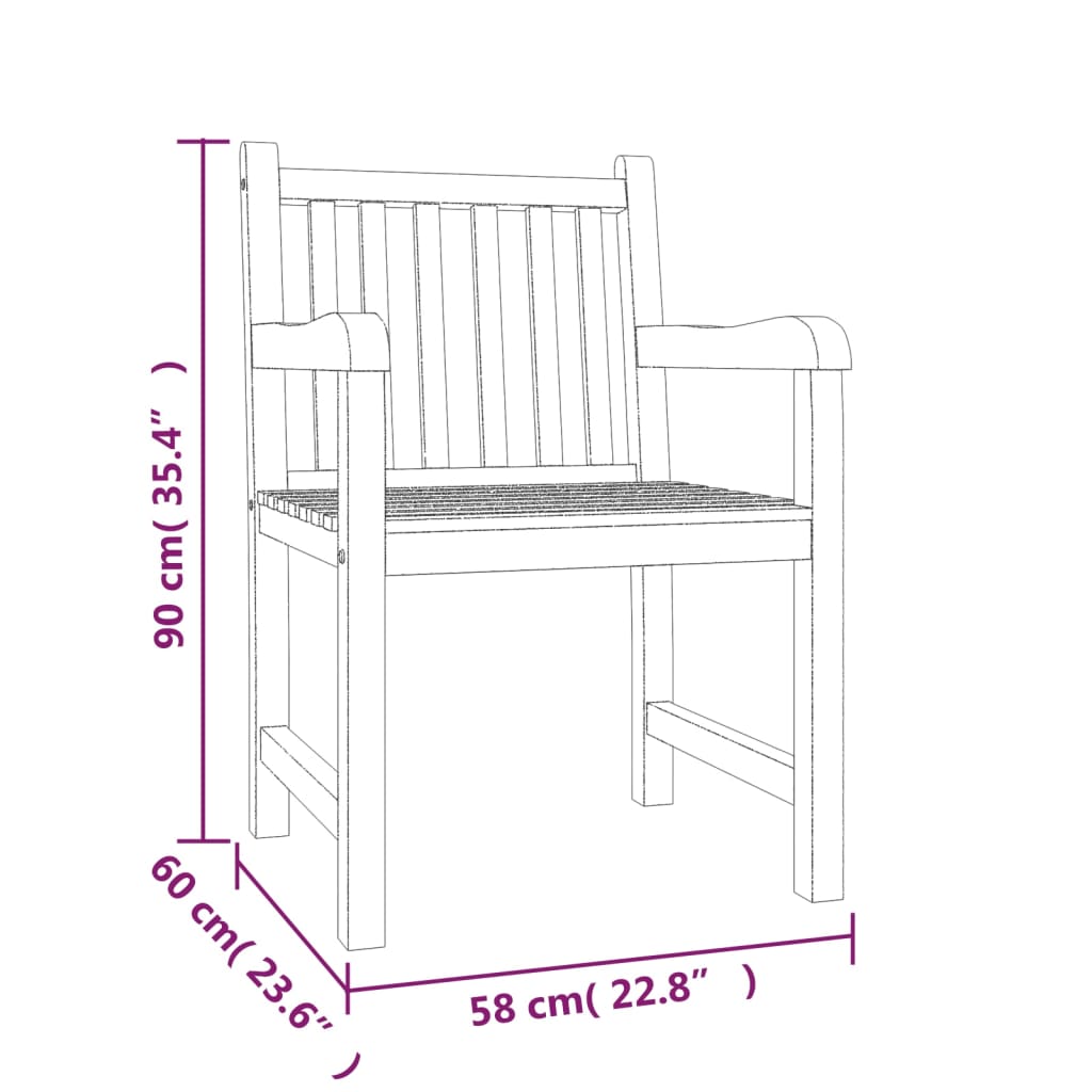 5-tlg. Garten-Essgruppe Massivholz Teak