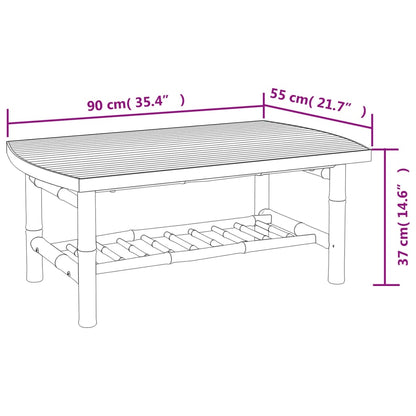 4-tlg. Garten-Lounge-Set mit Dunkelgrauen Kissen Bambus