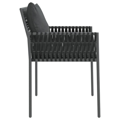 Gartenstühle mit Kissen 2 Stk. Schwarz 54x61x83 cm Poly Rattan